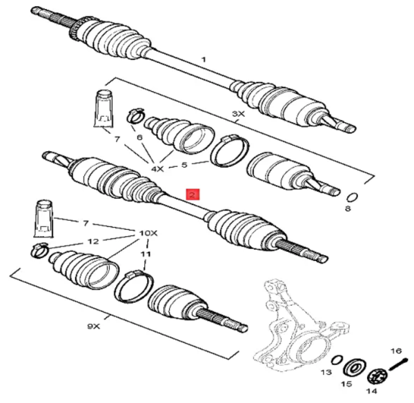 Opel Corsa C Sağ Aks Komple KRAFTVOLL ( 01010095 )