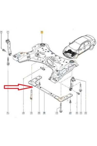 RENAULT MEGANE- 2- 03/09; MOTOR BEŞİĞİ ÖN TRAVERSİ (BEŞİK)