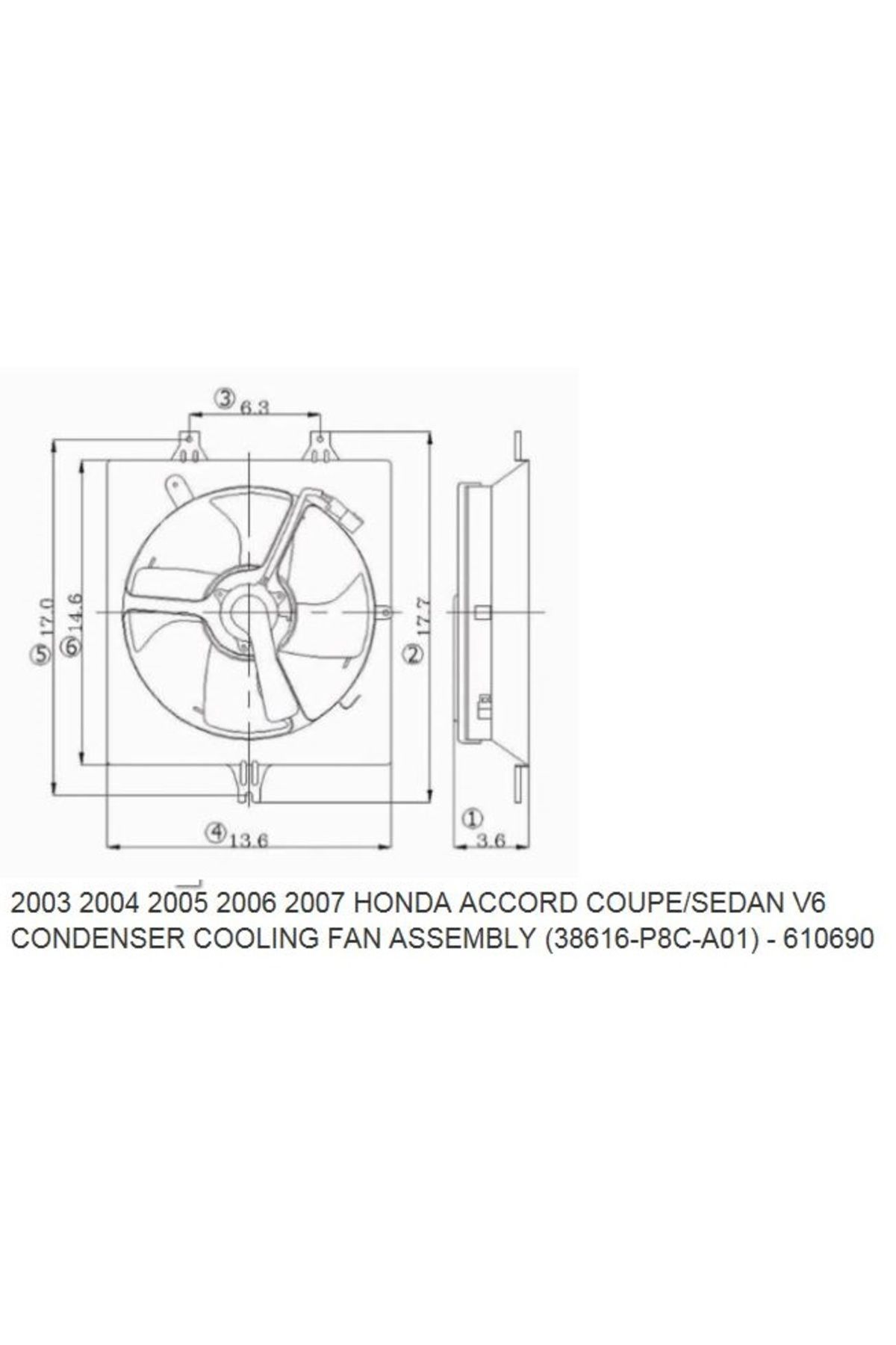 -ParçaAnında HONDA ACCORD- 03/08; KLİMA FAN DAVLUMBAZI KOMPLE SAC (2.4CC) V6 (4KANAT)