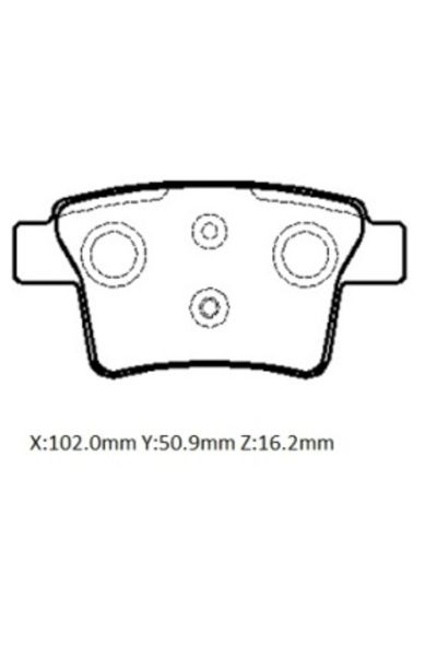 Ford Mondeo 01/04 Arka Fren Balatası 1,8/2,0/2,2/2,5 (Disk) (102x50,9x16,2) (Bramax)