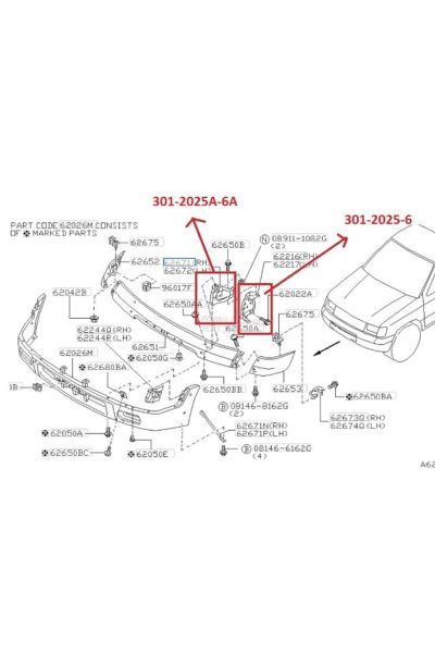 Nıssan Skystar- Pıck Up- D22- 97/02; Ön Tampon Baraketi Sol (TYG) 62211-3s100