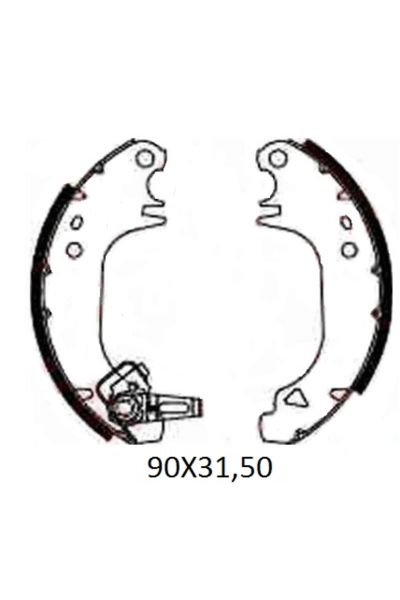 Parça A.PEUGEOT 205- 85/94; ARKA FREN PABUCU (90X31,50) (BRAMAX)