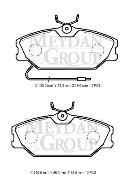 Renault Megane 1 99/02 Ön Fren Balatası (2 Kablolu)(disk)(130x55,3x18)(bramax)