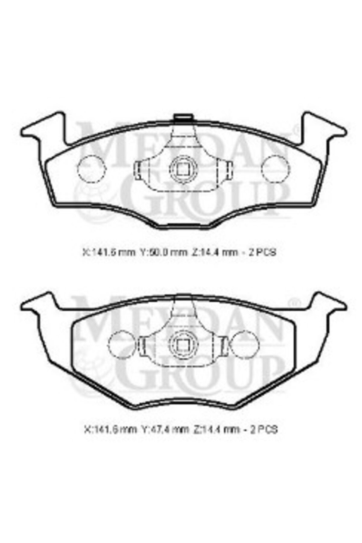 Seat     97/03 Ön Fren Balatası (Disk) (141,6x50x16,48/141,6x47,4x16,48) (Bramax)
